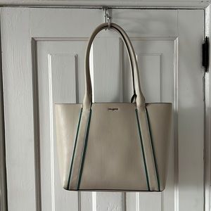 Light Taupe and Aqua Karl Lagerfeld Tote